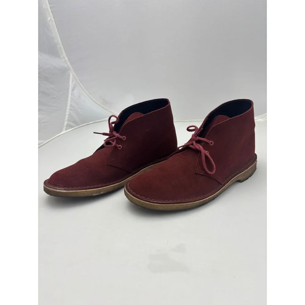 Clarks Desert Boots Burgundy Suede Charles F Stead Chukka Mens 9 26114404
